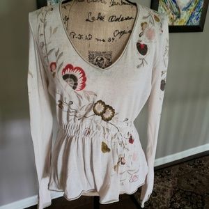 💐Anthropology Guinevere 100% Cotton knit top